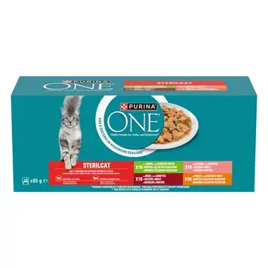 PURINA ONE Multipack STERILCAT minifiletky s hovězím a mrkví