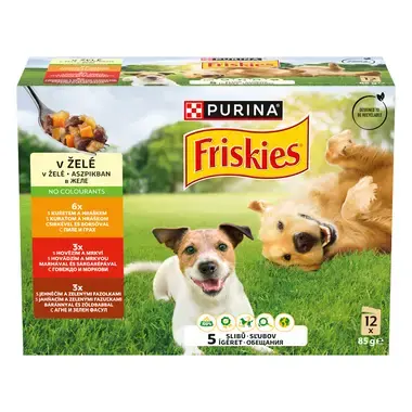 FRISKIES ADULT multipack hovězí/kuře/jehněčí v želé