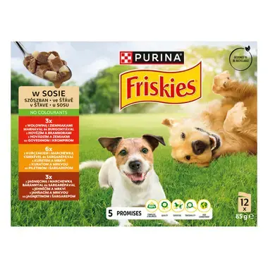 FRISKIES ADULT multipack hovězí/kuře/jehněčí ve šťávě