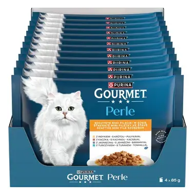 Gourmet Perle kapsičky pro kočky krůta, tuňák, kachna, jehněčí ve šťávě