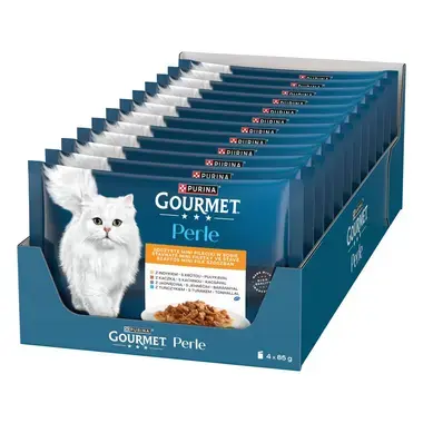 Gourmet Perle kapsičky pro kočky krůta, tuňák, kachna, jehněčí ve šťávě
