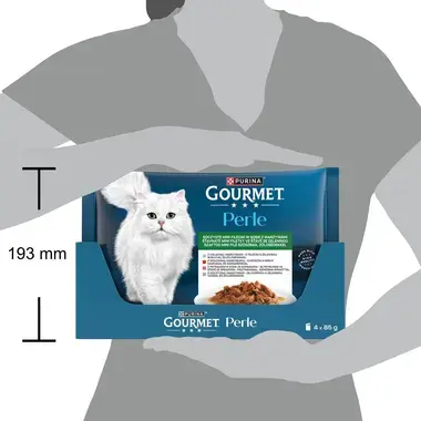 Gourmet Perle kapsičky pro kočky telecí, zvěřina, hovězí, pstruh ve šťávě