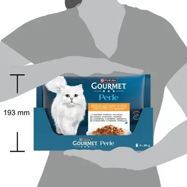 Gourmet Perle kapsičky pro kočky krůta, tuňák, kachna, jehněčí ve šťávě
