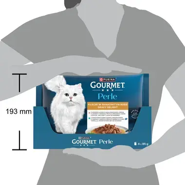 Gourmet Perle Gravy Delight kapsičky pro kočky losos, tuňák v omáčce