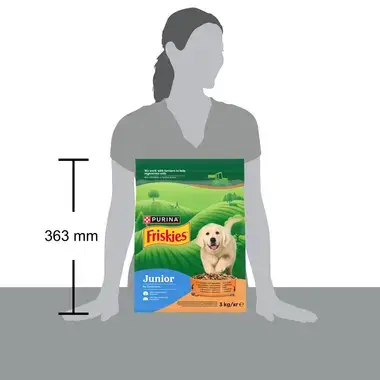 Friskies Junior granule pro štěňata kuře, zelenina s mlékem