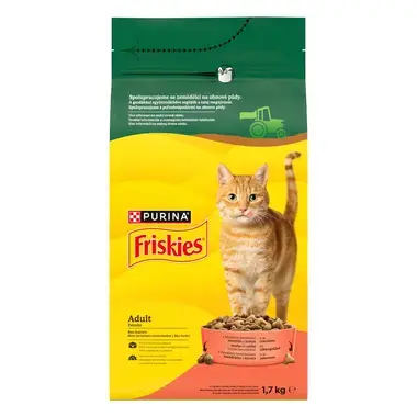 Friskies granule pro kočky hovězí, kuře, zelenina