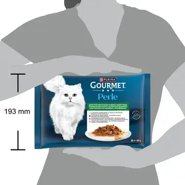 Gourmet Perle kapsičky pro kočky telecí, zvěřina, hovězí, pstruh ve šťávě