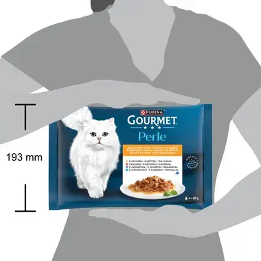 Gourmet Perle kapsičky pro kočky krůta, tuňák, kachna, jehněčí ve šťávě