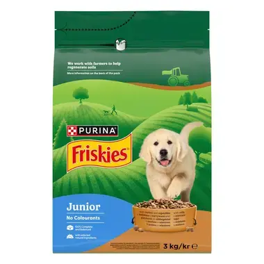 Friskies Junior granule pro štěňata krůta, zelenina s mlékem