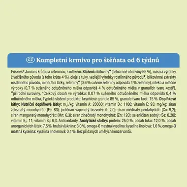 Friskies Junior granule pro štěňata krůta, zelenina s mlékem