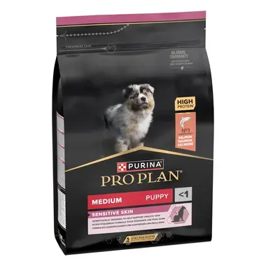 PURINA® PRO PLAN® Medium Puppy Sensitive Skin, granule pro štěňata s lososem
