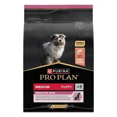 PURINA® PRO PLAN® Medium Puppy Sensitive Skin, granule pro štěňata s lososem