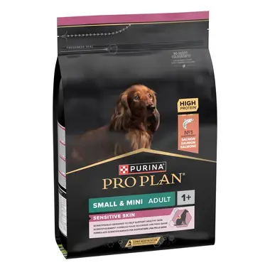 PURINA® PRO PLAN® Small & Mini Adult Dog Sensitive Skin, granule pro psy s lososem