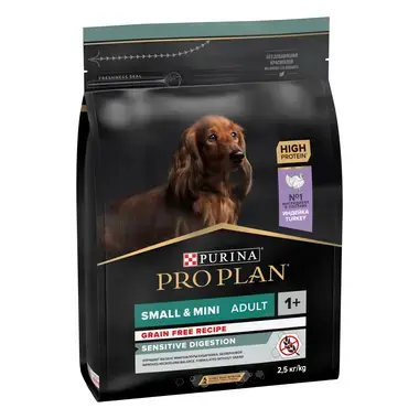 PURINA® PRO PLAN® Small & Mini Adult Dog Sensitive Digestion GRAIN FREE, krůta