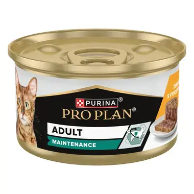 PURINA® PRO PLAN® CAT Adult Maintenance, konzerva s kuřecím v paštice