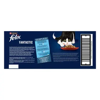 Felix Fantastic kapsičky pro kočky hovězí, kuře, kachna, jehněčí v želé 44×85 g