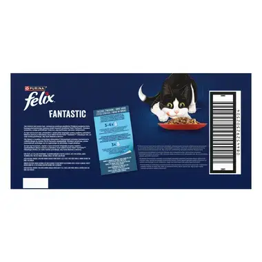 Felix Fantastic kapsičky pro kočky hovězí, kuře, kachna, jehněčí v želé 60×85 g