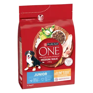 Purina ONE® Medium/Maxi Junior granule pro štěňata kuře