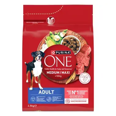 Purina ONE® Medium/Maxi Adult granule pro psy hovězí