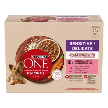 Purina® ONE® Mini Dog Sensitive kapsičky pro psy losos ve šťávě