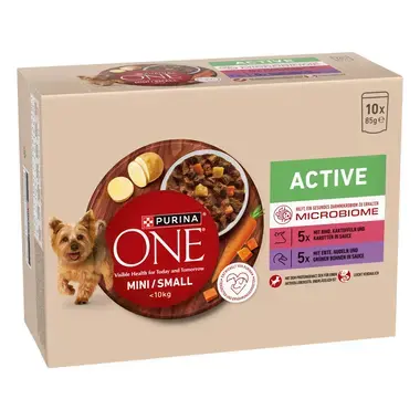 Purina® ONE® Mini Dog Active kapsičky pro psy hovězí, kachna ve šťávě