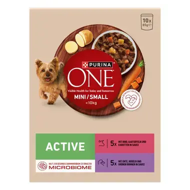Purina® ONE® Mini Dog Active kapsičky pro psy hovězí, kachna ve šťávě