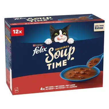 FELIX® Soup polévky s hovězím, kuřetem a jehněčím 12x48 g