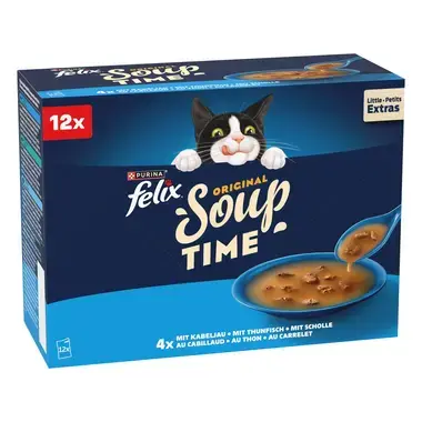 FELIX® Soup polévky s treskou, tuňákem a platýsem 12x48 g
