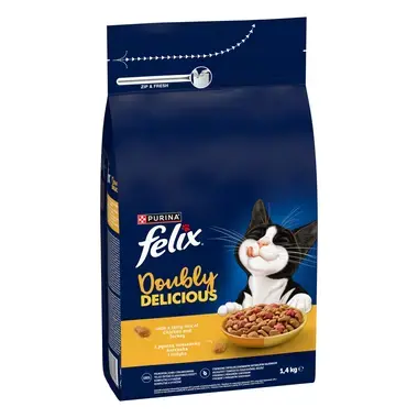 Felix® Doubly Delicious s lahodnou kombinací kuřete a krůty, bohaté na červenou řepu