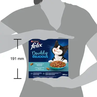 Felix® Doubly Delicious s lahodnou kombinací lososa a mořských ryb, bohaté na červenou řepu