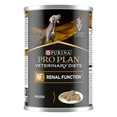 PURINA® PRO PLAN® Veterinary Diets Canine NF Renal Function, konzervované krmivo pro psy - přední strana plechovky