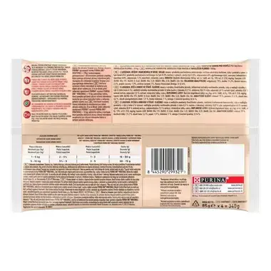 PURINA ONE® MINI Sensitive – losos ve šťávě - zadní strana obalu