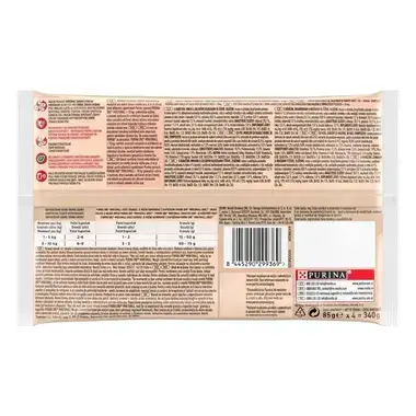PURINA ONE® MINI Adult – kuře a hovězí ve šťávě - zadní strana obalu
