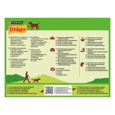 FRISKIES dog ADULT multipack s hovězím, kuřetem a jehněčím ve šťávě - zadní strana