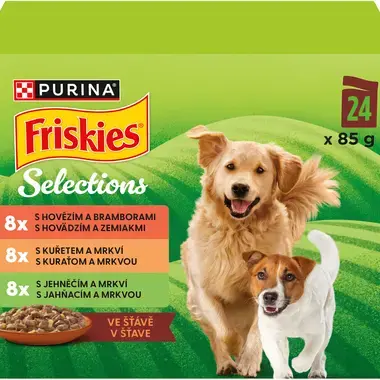 Přední strana obalu Friskies Selections