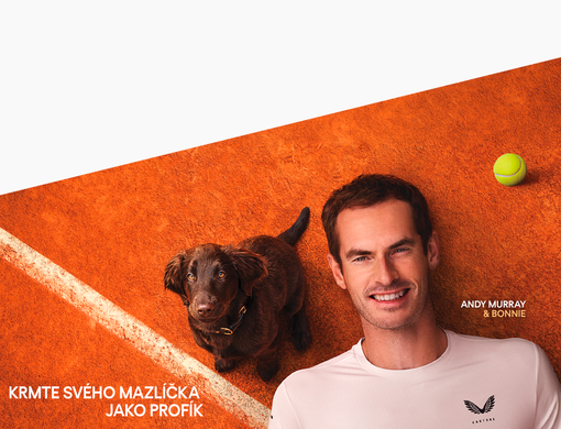 Andy Murray na kurtu se svým psem Bonniem