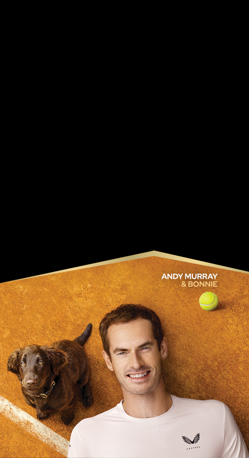 Andy Murray na kurtu se svým psem Bonniem